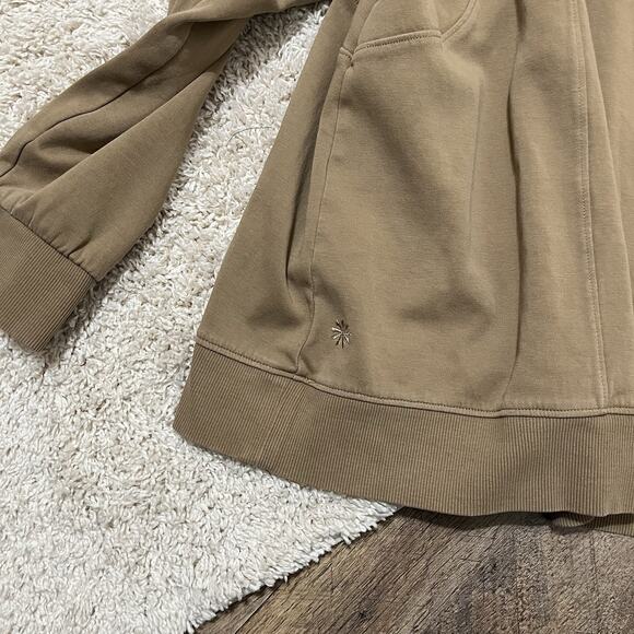 Athleta Oversized Versatile Comfy Relaxed V-Neck Brown Sundown Popover Hoodie - Picture 5 of 5